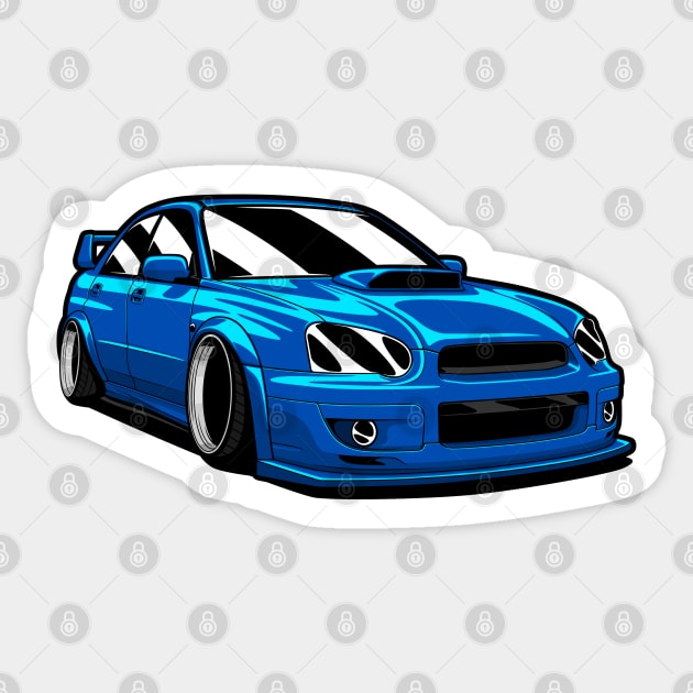 Blue Impreza WRX STI Stance Sticker by KaroCars